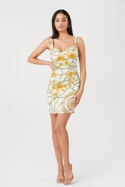 Floral Chain Print Mini Dress