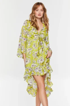 Floral Chiffon High-Low Dress