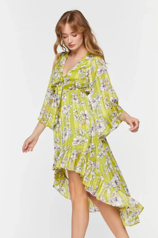Floral Chiffon High-Low Dress