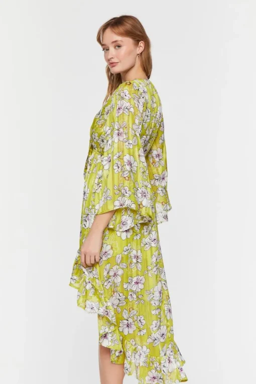 Floral Chiffon High-Low Dress