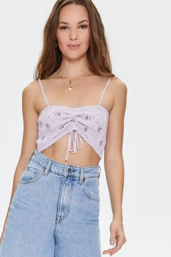 Floral Crochet Cropped Cami