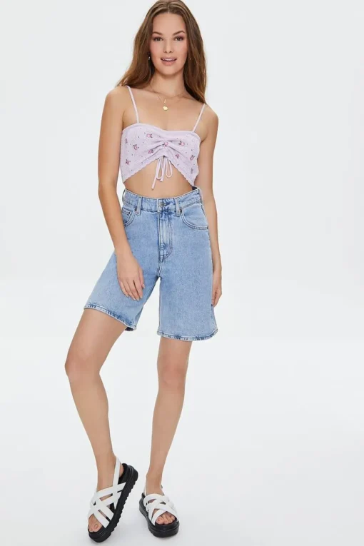 Floral Crochet Cropped Cami