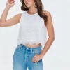 Floral Crochet Eyelet Top