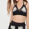 Floral Crochet Halter Cami & Shorts Set