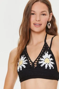 Floral Crochet Halter Cami & Shorts Set