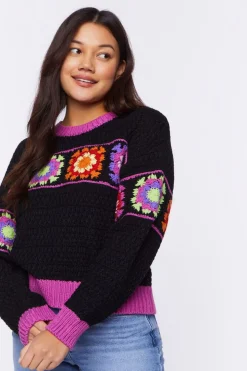 Floral Crochet Sweater