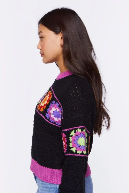 Floral Crochet Sweater
