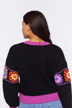 Floral Crochet Sweater