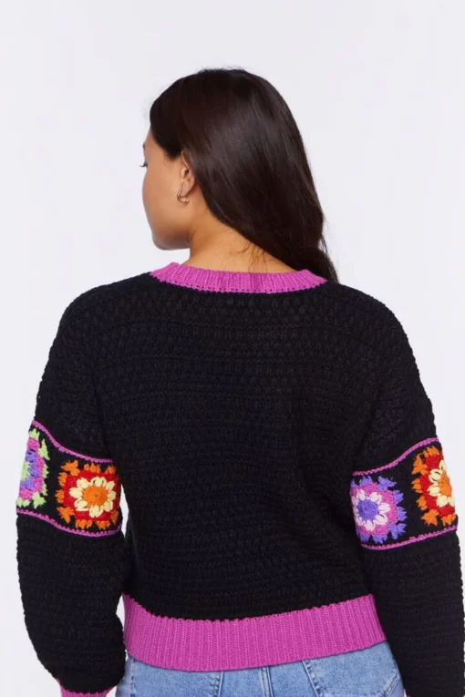 Floral Crochet Sweater