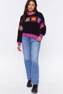 Floral Crochet Sweater
