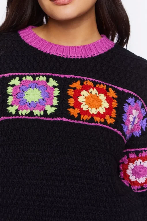 Floral Crochet Sweater