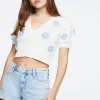 Floral Cropped Cardigan Sweater