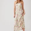 Floral Cutout Halter Midi Dress