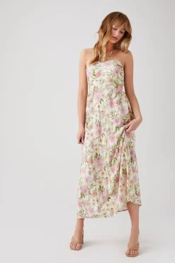 Floral Cutout Halter Midi Dress