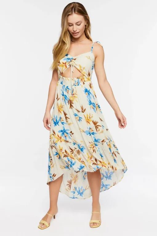 Floral Cutout Maxi Dress