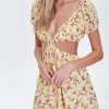 Floral Cutout Mini Dress