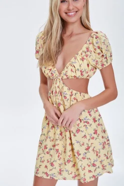 Floral Cutout Mini Dress