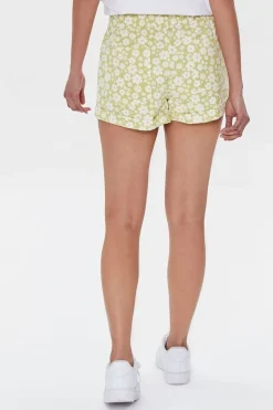 Floral Drawstring Twill Shorts