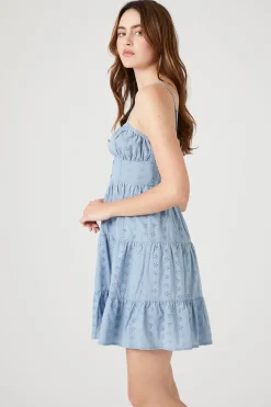 Floral Eyelet Cami Mini Dress