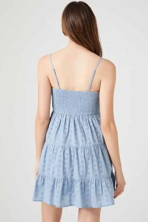 Floral Eyelet Cami Mini Dress