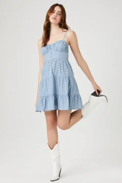 Floral Eyelet Cami Mini Dress