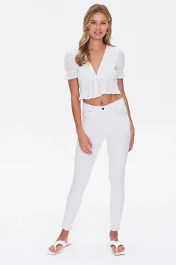 Floral Eyelet Crop Top