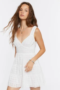 Floral Eyelet Mini Dress