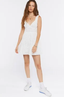 Floral Eyelet Mini Dress
