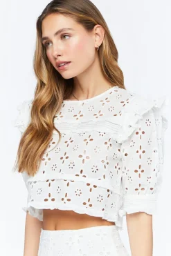 Floral Eyelet Top & Shorts Set