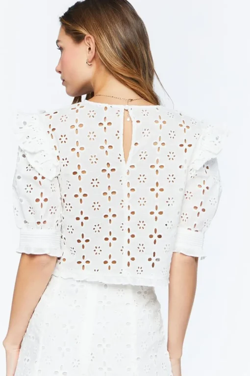 Floral Eyelet Top & Shorts Set