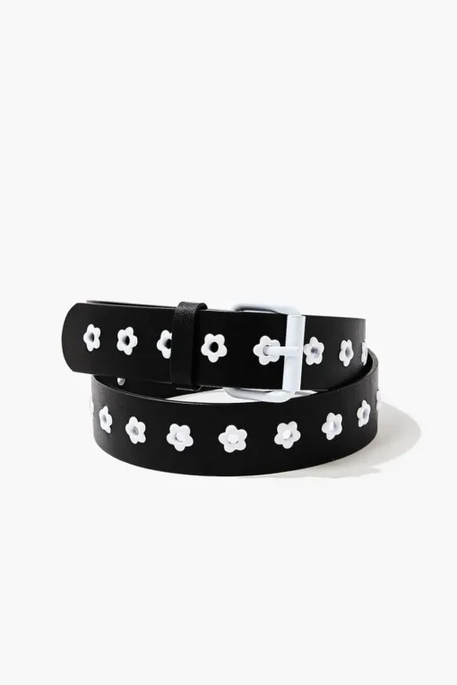 Floral Faux Leather Hip Belt