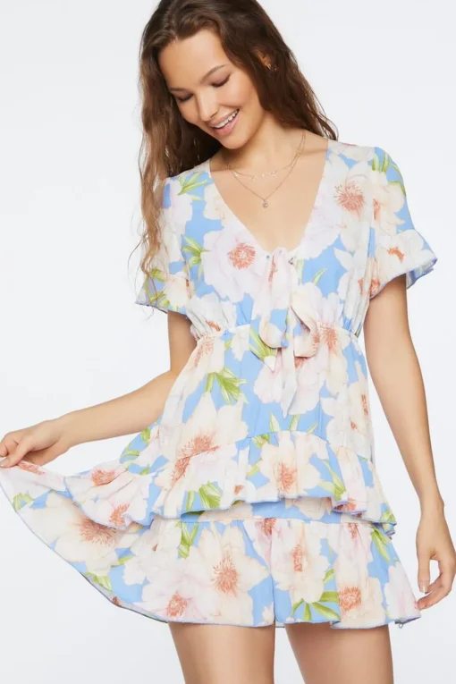 Floral Flounce Mini Dress