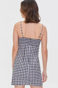 Floral Gingham Mini Dress
