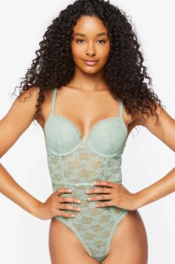 Floral Lace Mesh Lingerie Bodysuit