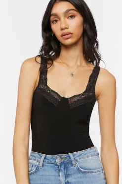 Floral Lace-Trim Bodysuit