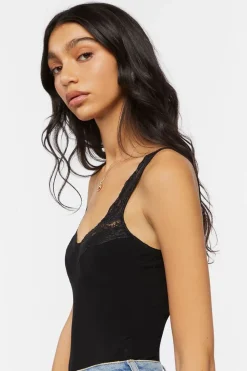 Floral Lace-Trim Bodysuit