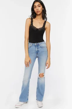 Floral Lace-Trim Bodysuit