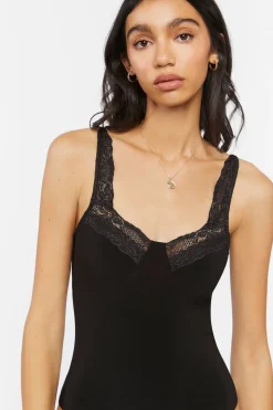 Floral Lace-Trim Bodysuit