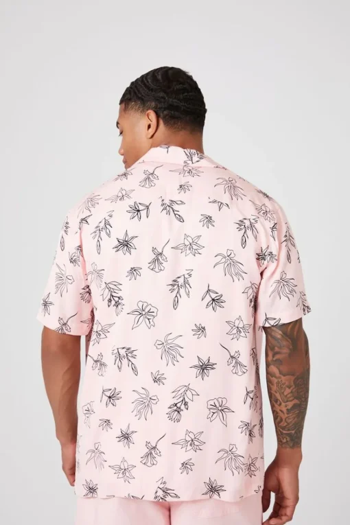 Floral Line Art Graphic Shirt