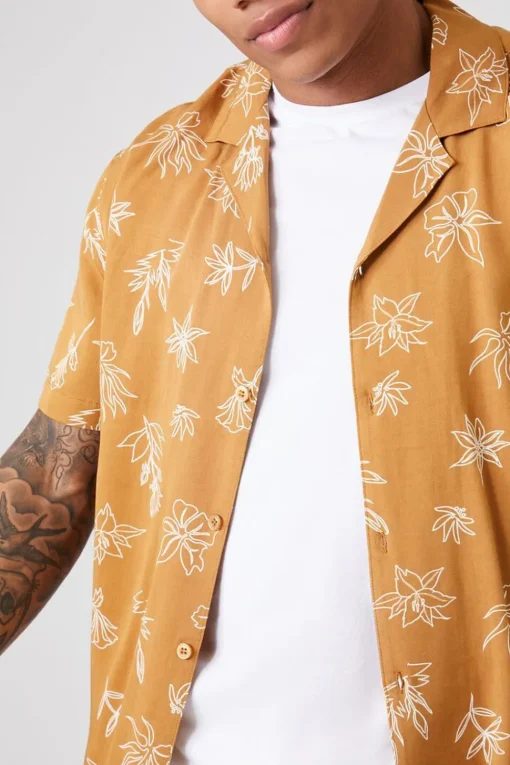 Floral Line Art Graphic Shirt