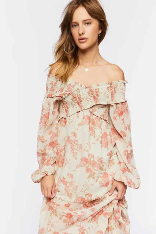 Floral Off-The-Shoulder Maxi Dress