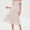Floral Off-The-Shoulder Midi Dress
