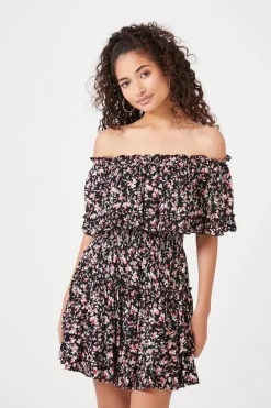 Floral Off-The-Shoulder Mini Dress