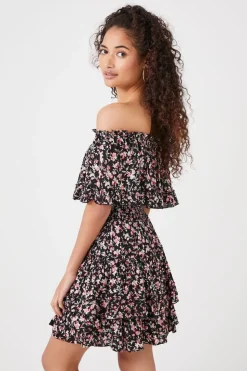 Floral Off-The-Shoulder Mini Dress