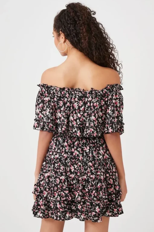 Floral Off-The-Shoulder Mini Dress