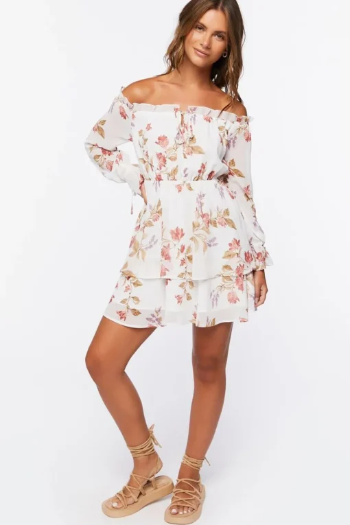 Floral Off-The-Shoulder Mini Dress