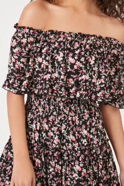 Floral Off-The-Shoulder Mini Dress