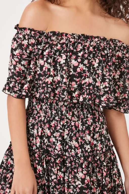Floral Off-The-Shoulder Mini Dress