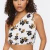 Floral One-Shoulder Crop Top