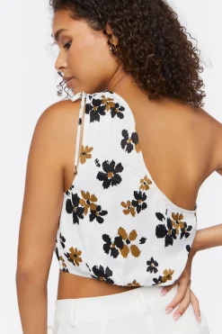 Floral One-Shoulder Crop Top